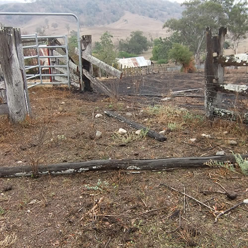 farm ravaged by fire
